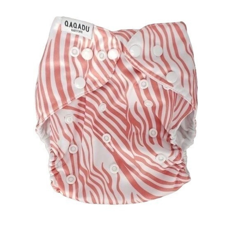 Qaqadu Baby Red Cheetah Zebra Animal Print Cloth Diaper